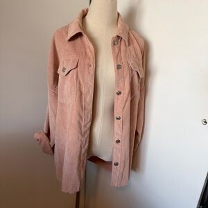 Women's Pink Corduroy Shacket